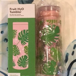 Fitfabfun Fruit H2O Tumbler 25oz Pink NIB